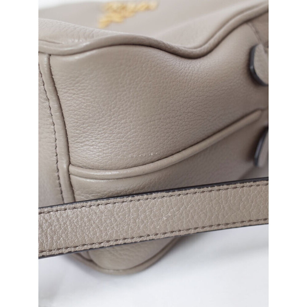 Prada Vitello Phenix camera Crossbody bag argilla gray grained leather - Picture 7 of 9